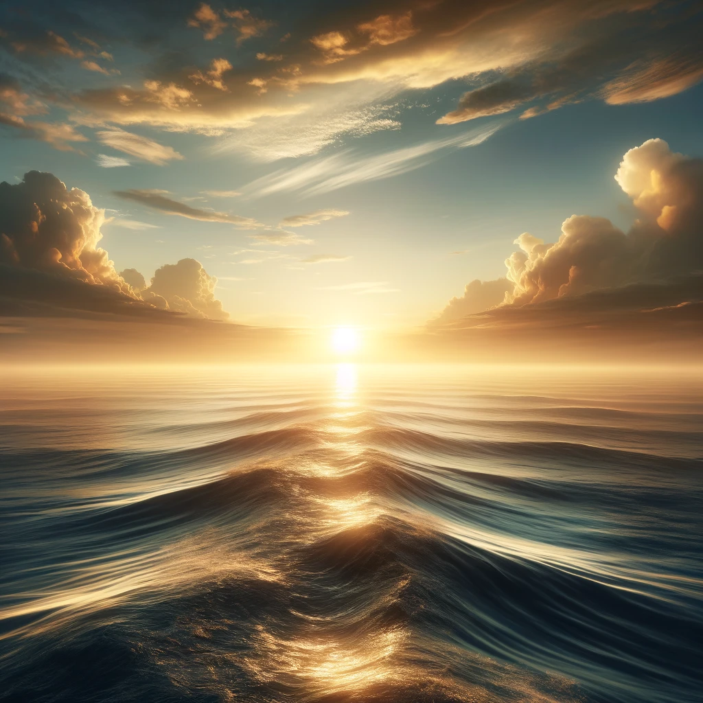 Imagem inspiradora de um nascer do sol sobre o oceano, simbolizando novos começos e potencial de crescimento em finanças pessoais.